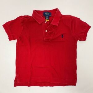 POLO Ralph Lauren 100% Cotton Red Collared Shirt Sz 2T Pony Toddler Boys Preppy